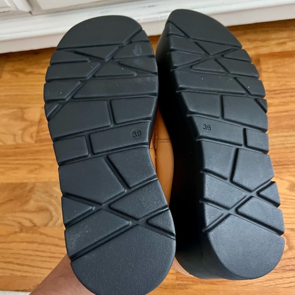 Free People Nico Platform Lug Loafer 39 Camel Leather Wedge 8.5 New without box - Picture 5 of 11